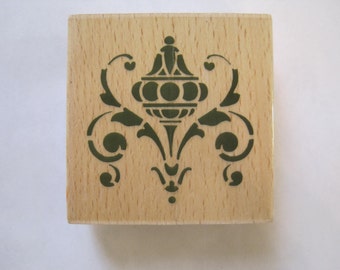 Whispers  Medallion Geometric Ornament  Rubber Stamp Stencil Size 2.5" Length E609s