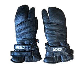 Vintage Kimpex Gloves Leather Shooting Flight Pilot Moto Snowmobile L
