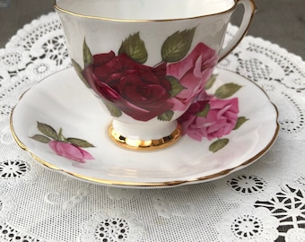 Society Tea Cup & Saucer Rose Vintage