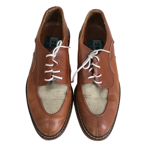 Vintage CABLE & Co Shoes Mens Oxfords Brown Leath… - image 2