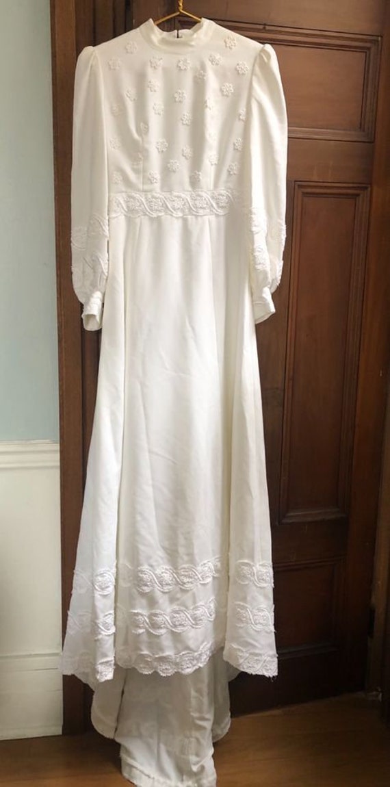 Vintage Wedding Dress Size Medium Edwardian Style… - image 5