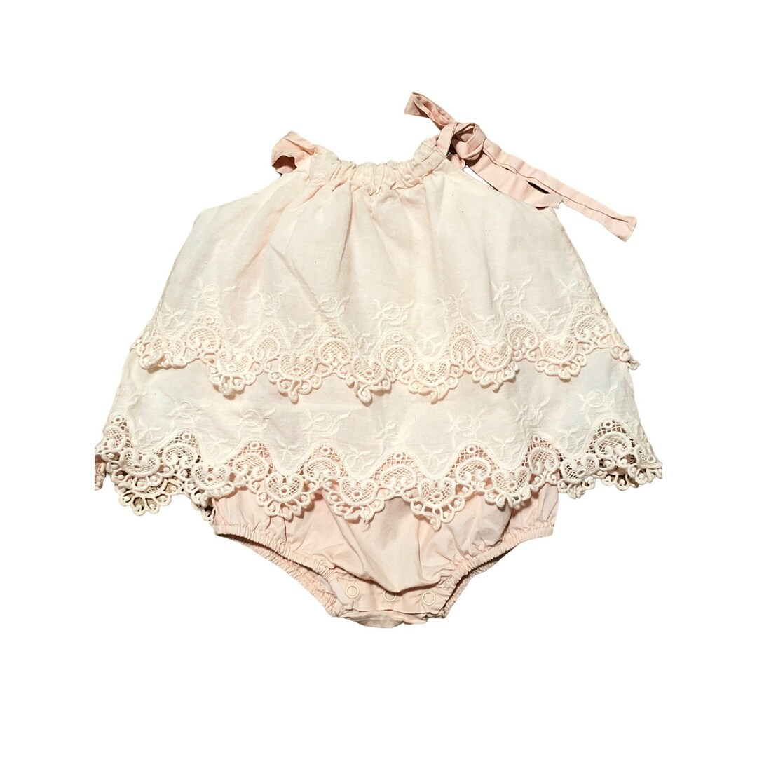 Denim Capsule Girls Romper-Pink Wash