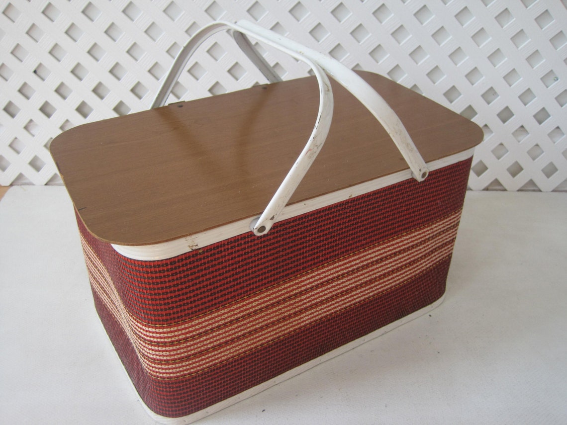 Complete Picnic Basket Set Vintage 70's Retro with Etsy