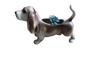 Mid century coker spaniel planter ceramic