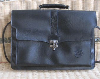 Veneto  Messange Shoulder Bricase Attache Bag Leather Italy 1980s
