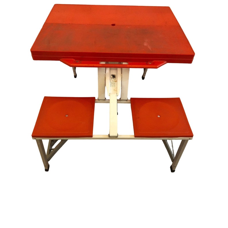 Vintage Folding Table Chair Camp Set Collapsible Portable Camping