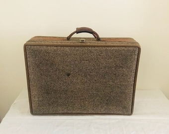 Hartmann Vintage Tweed Suitcase with Garment Hanger