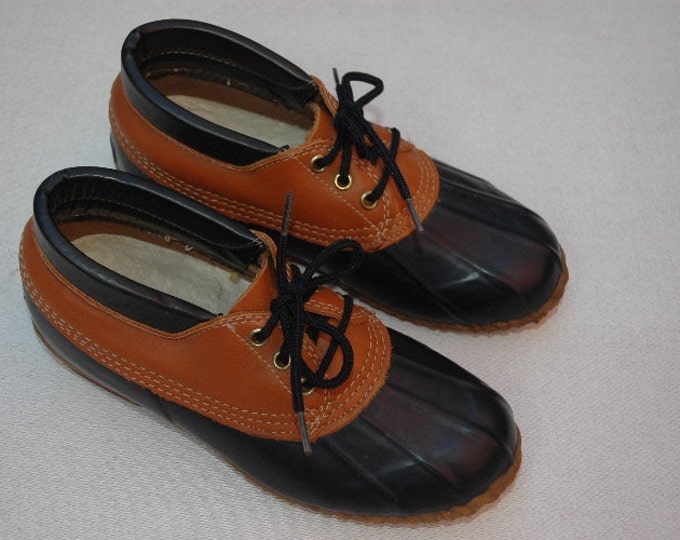 LANDS END Duck Shoes Rain Hiking Ankle Garden Boots Size 7 Women