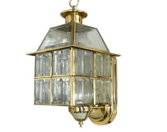 Vintage Porch Light Plated Brass Motion Detection Wall Lantern
