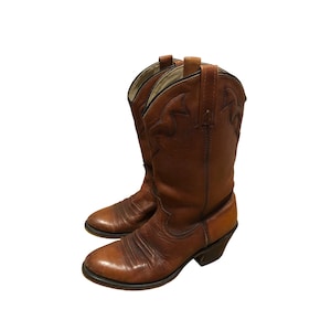 Vintage Acme Mens Cowboy Western Boots Brown Leather Size 8.5 D
