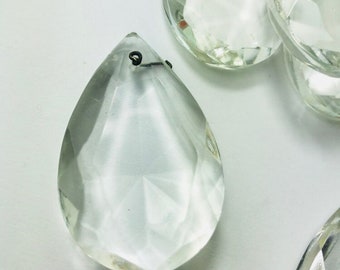 Crystal Clear Drops Lamp Chandelier Part Teardrop Pendants Vintage 2&#39;&#39;   Replacement