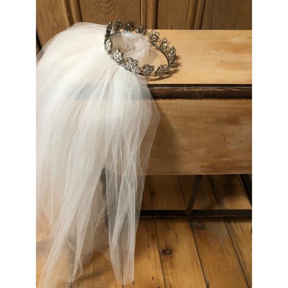 Vintage Womens Wedding Bridal Veil 2 Tiers Lace W… - image 5