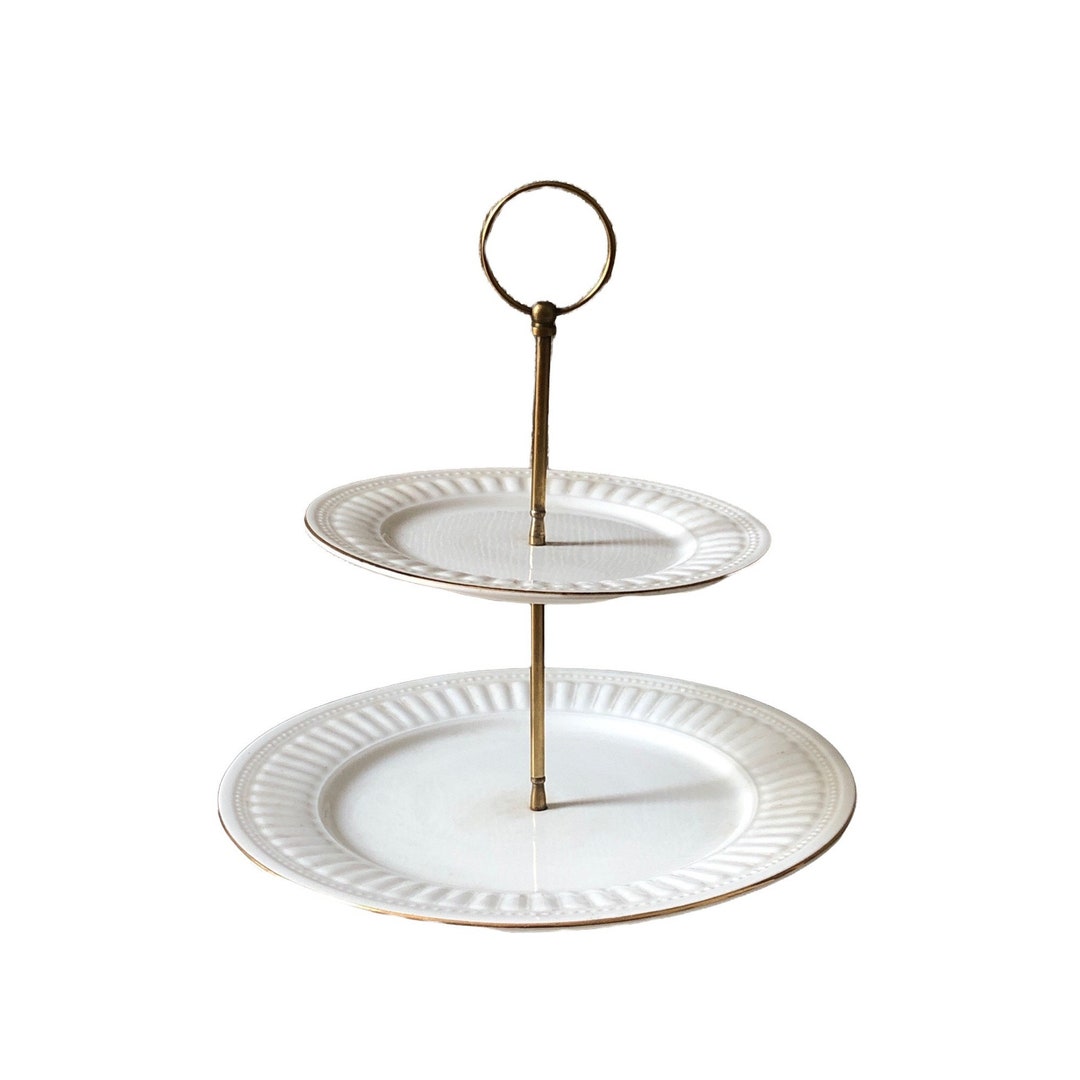 Vintage Cupcake Stand Majesticware by Oneida Athena Gold Trim Etsy