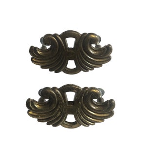 Ensemble de 2 quincaillerie de plaque décorative vintage en laiton massif