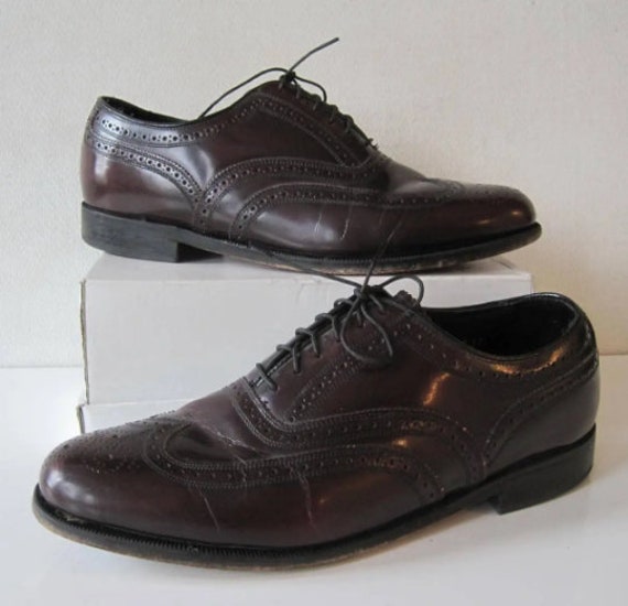 FLORSHEIM IMPERIAL Shoes Sz 10 Mens Oxfords VTG Vintage Florsheim Imperial Quality Wing Tip Dark Brown  main image 3