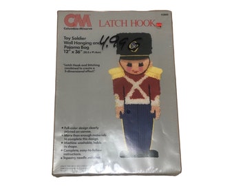 Columbia Minerva Latch Hook Toy Soldier Wall Hanging vintage