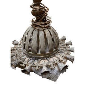Antique Large Bronze Gothic Revival Chandelier Pendant Light