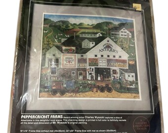 Vintage 1986 Dimensions Peppercricket Farms Pattern Embroidery Kit 1320