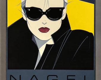 1985 Patrick Nagel Serigrafía Póster Santa Monica B-1 Exposición en galería 34 x 27