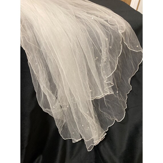 Vintage Womens Wedding Bridal Veil 2 Tiers Lace White Womens Wedding Bridal Veil 2 Tiers Lace White Vintage - Etsy main image 4