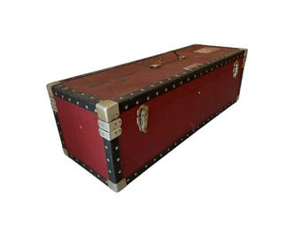 Vintage Mole Richardson Co Maroon Red Specialty Luggage Travel Trunk