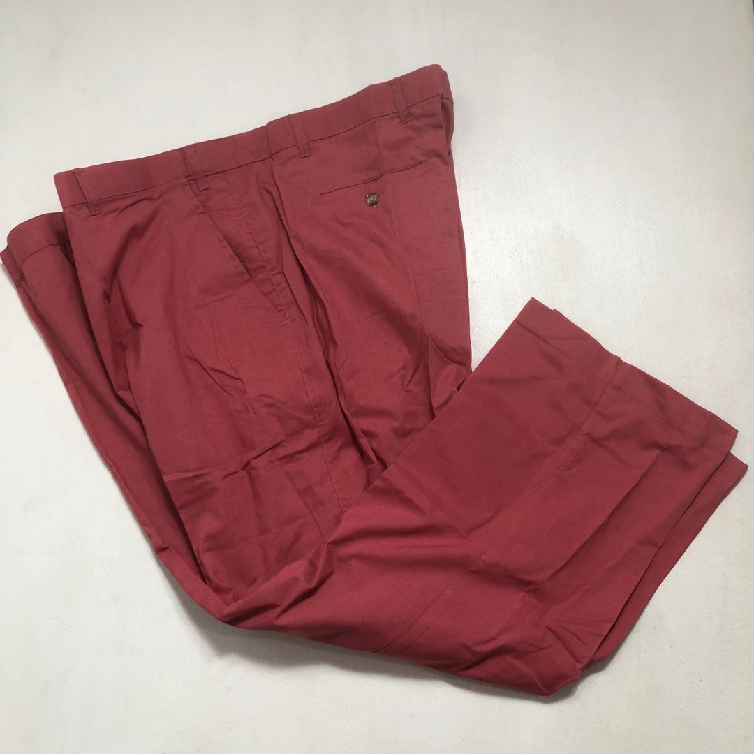 Vintage HABAND Mens Pants Size 50 S Reddish Brown Cotton Blend Summer