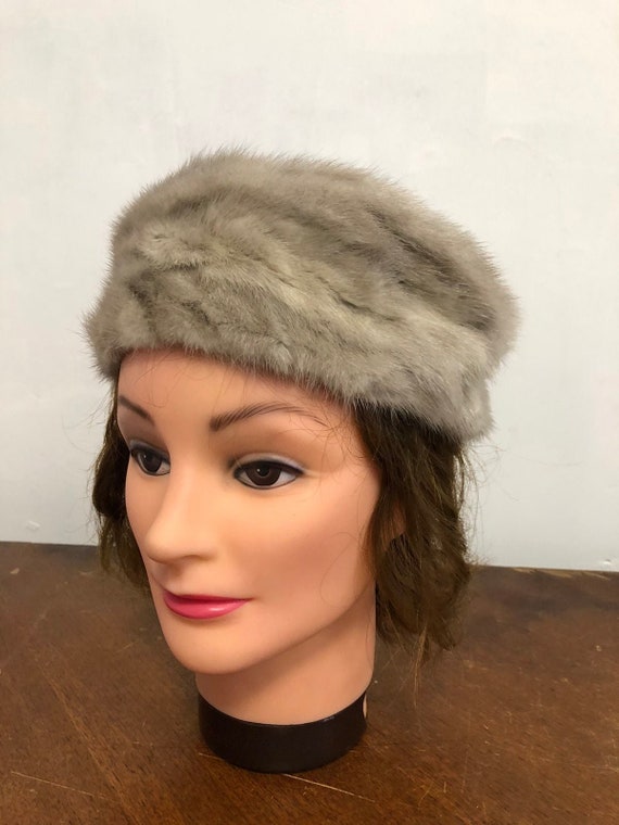 Gray mink fur hat Mens Grey Iris Mink Fur Hat main image 3