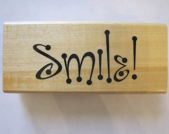 Anita's Smile ! Rubber Stamp Stencil Size 2.5" Length E608s