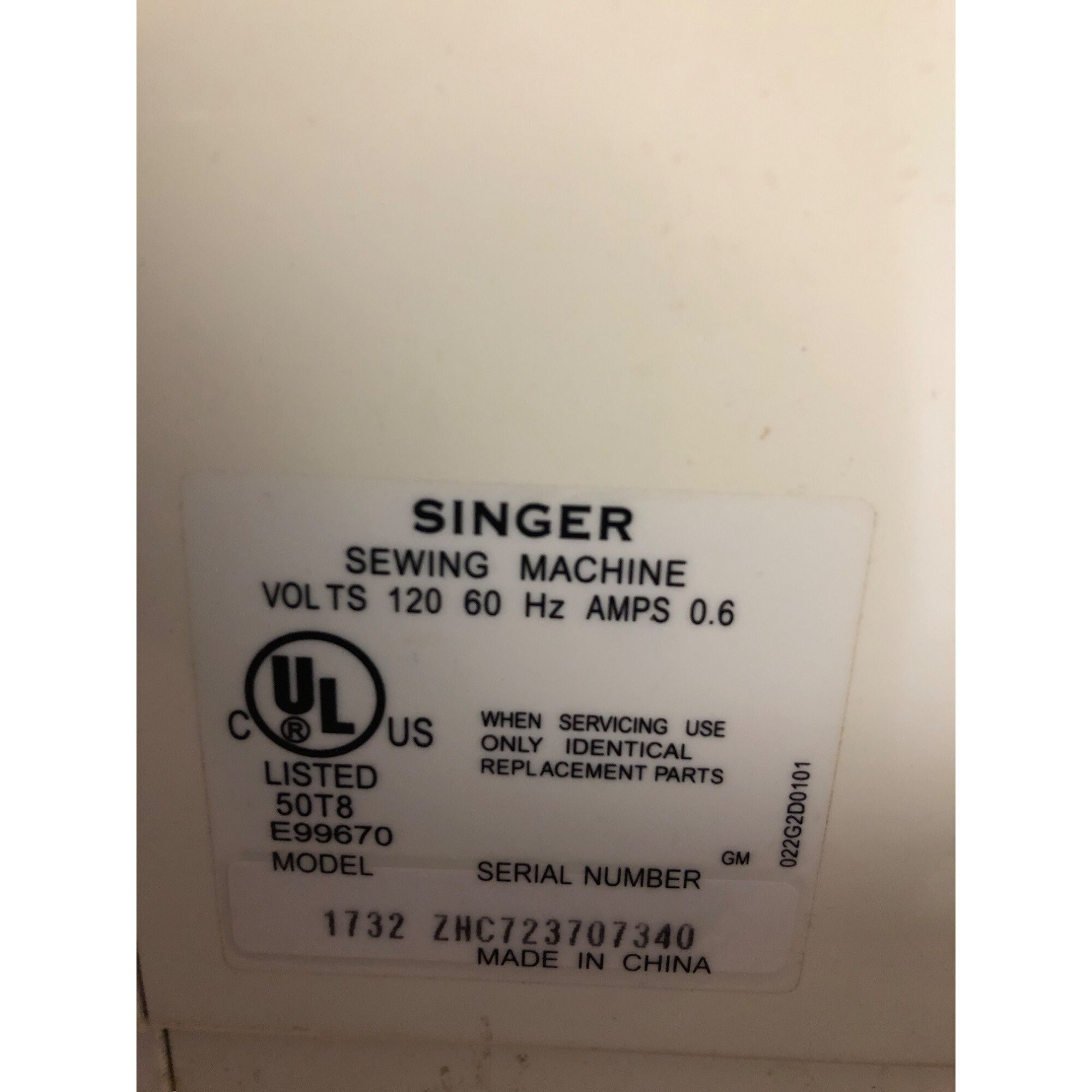 Vintage Singer Sewing Machine Model E99670 50T8 With Foot Pedal Etsy