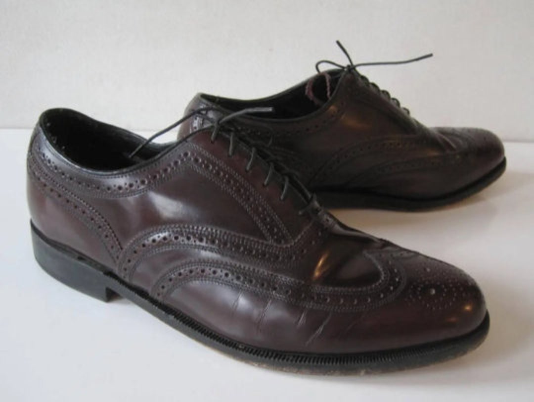 Vintage FLORSHEIM IMPERIAL Shoes Sz 10 Mens Oxfords Leather Wingtip ...