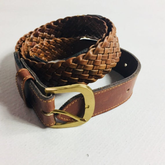 Vintage Braided Leather Belt Womens HARNESS HOUSE 