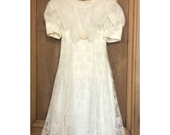 Vintage Victorian Style Portrait Lace Dress Holiday Wedding Girls 10