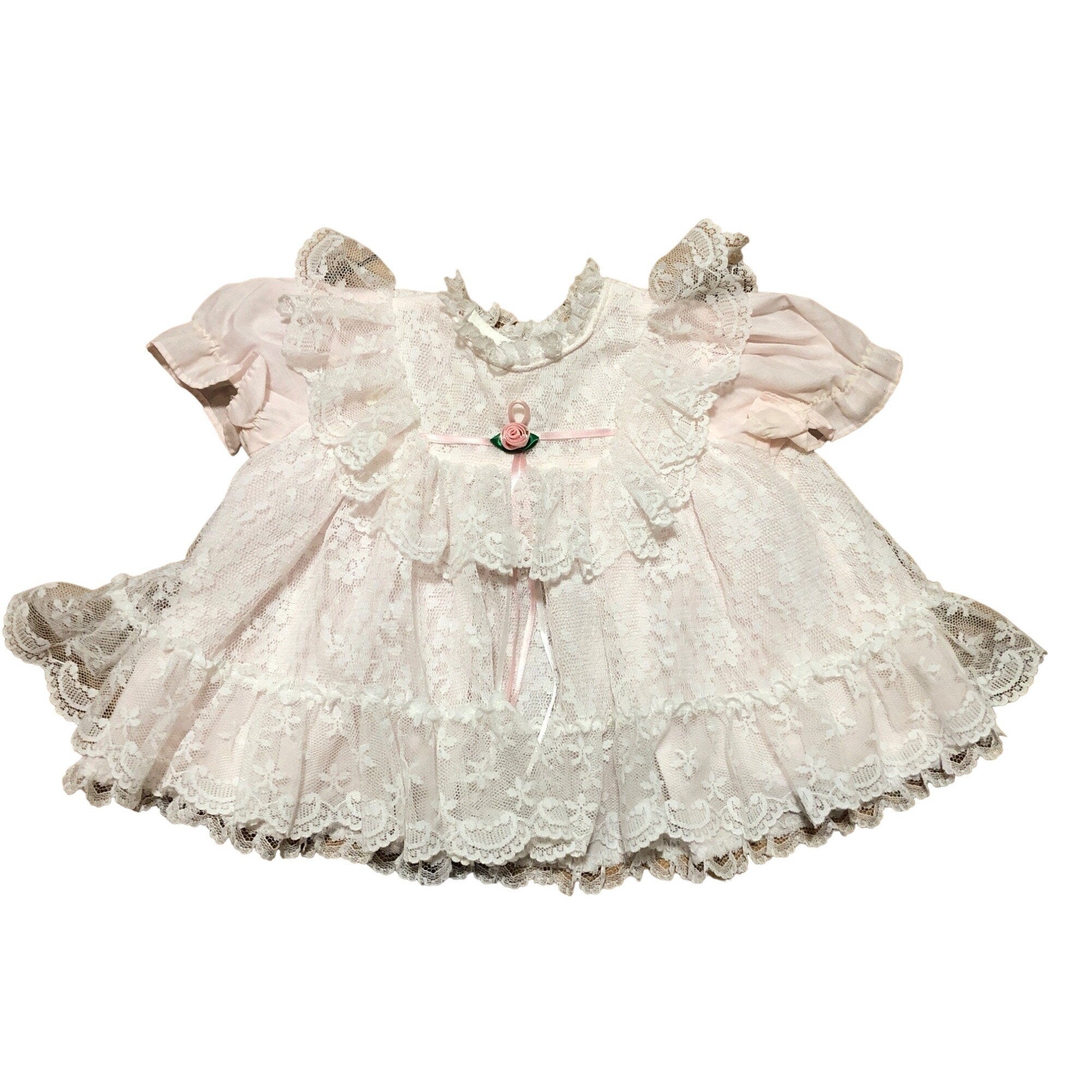 Vintage Mothercare Girls Lace Dress Top Portrait Vistorian Style