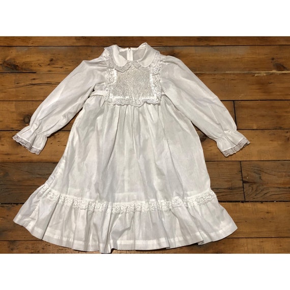 Vintage Handmade Baptism Community Girls Dress Si… - image 1