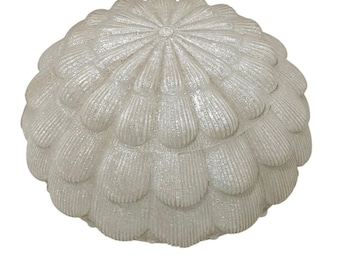 Vintage Mid Century Modern Style Globe Frosted Floral Glass Lamp Shade