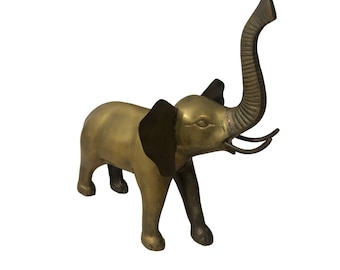 Vintage Solid Brass Elefant Statue Figurine