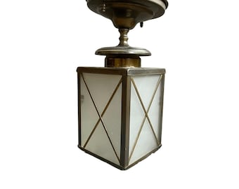 Lámpara colgante empotrada de vidrio esmerilado estilo moderno vintage de mediados de siglo