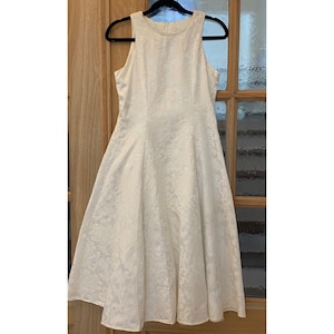 Vintage Jessica McClintock Girl Bridal Dress Damask Print Size 16