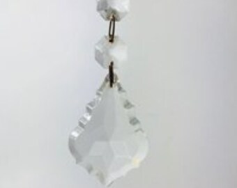 Crystal Clear Drops Lamp Chandelier  Maple Leaf Pendants VTG 4&#39;&#39; Replacement