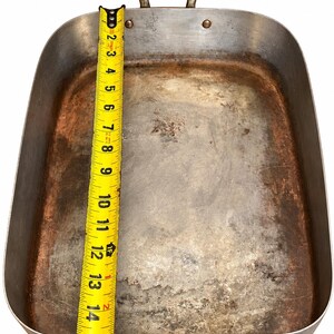 Vintage Solid Copper Rectangular Roasting Tray Pan Side Handles image 5