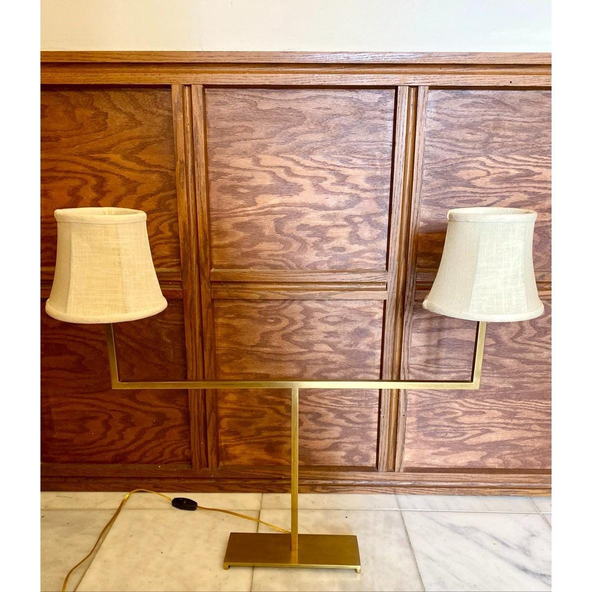 George Hansen Vintage George Hansen Mid Century Modern Brass Double Arm Table Lamp - Etsy