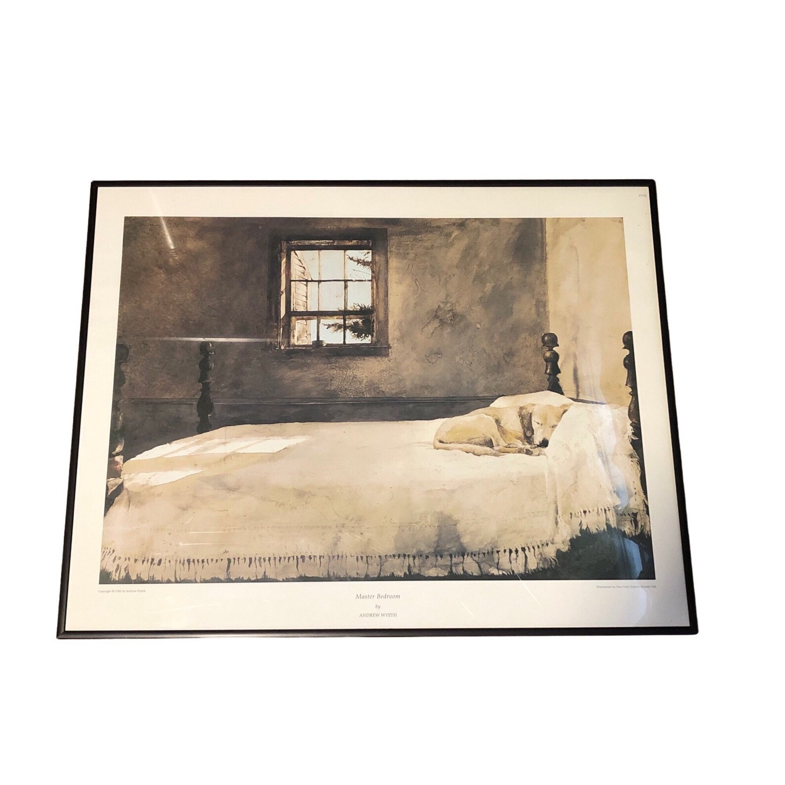 Andrew Wyeth Master Bedroom Dog on Bed Art Print 1985 28 х Etsy