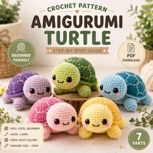 Amigurumi Turtle Crochet Pattern PDF | Beginner Friendly