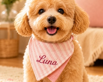 Personalisiertes Haustier-Lätzchen, individuell gesticktes Hundelätzchen, Katzenhalstuch, verstellbares Welpen-Lätzchen, Haustier-Namens-Halsketten, kleines Hundekatzen-Accessoire