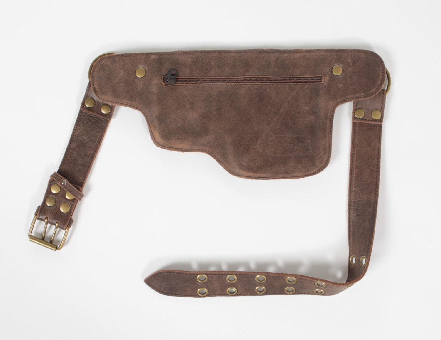 Hip Pack Leather Utility Belt Bomber Brown Largest pockets | Etsy