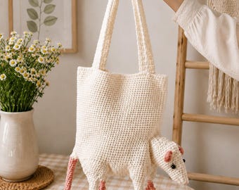 Crochet Rat Tote Bag Pattern | Amigurumi Animal Bag Tutorial (PDF Download)