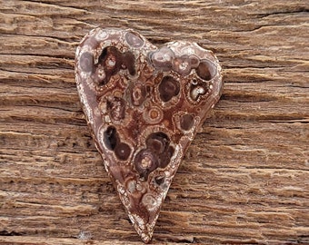 REDUCED Birds Eye Rhyolite Heart Cabochon