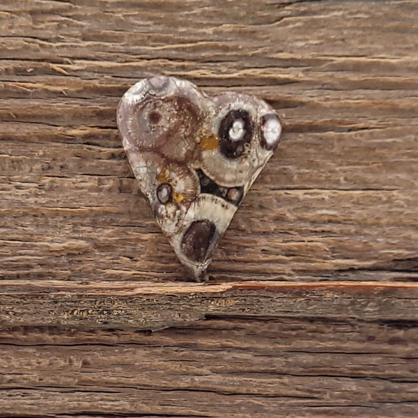 REDUCED Birdseye Rhyolite Heart Cabochon