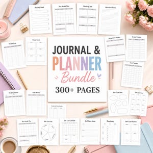 Bullet Journal-paket 2026 Utskrivbar Planner | Digital Planner PDF, Vanespårare, Journalsidor, US Letter A4 A5