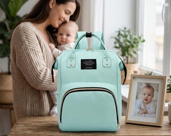 Large Canvas Diaper Bag, Baby Bottle Organizer, Insulated Mommy Bag, Stroller Storage, Maternity Travel Tote